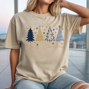 Women Merry Christmas Shirt Graphic Tee Unisex Gift Tshirt